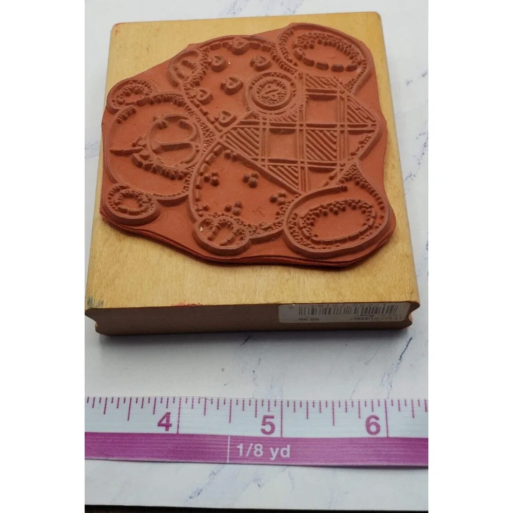 Ted E Bear Quilt Heart Buttons Stuffed Teddy Bear Rubber Stampede Rubber Stamp